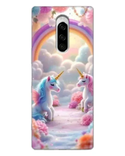 Чехол для Sony Xperia 1 с картинкой «Радуга и единороги» Чехол для Sony Xperia 1 с картинкой «Радуга и единороги»