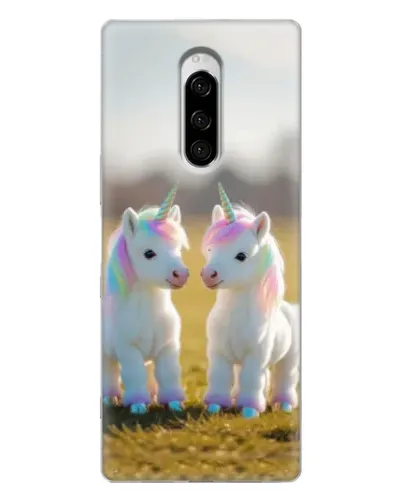 Чехол для Sony Xperia 1 с картинкой «Пара единорогов» Чехол для Sony Xperia 1 с картинкой «Пара единорогов»