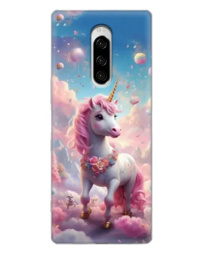Чехол для Sony Xperia 1 с картинкой «Единорог среди облаков» Чехол для Sony Xperia 1 с картинкой «Единорог среди облаков»