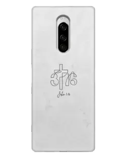 Чехол для Sony Xperia 1 с картинкой «Иоанна 3:16 Крест» Чехол для Sony Xperia 1 с картинкой «Иоанна 3:16 Крест»