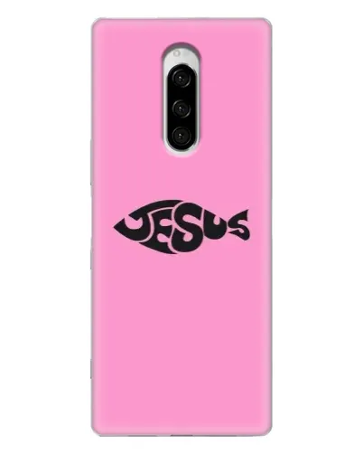 Чехол для Sony Xperia 1 с картинкой «Розовый символ Jesus» Чехол для Sony Xperia 1 с картинкой «Розовый символ Jesus»