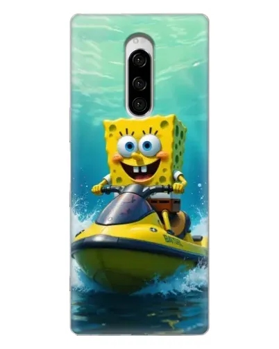 Чехол для Sony Xperia 1 с картинкой «Спанч Боб на гидроцикле» Чехол для Sony Xperia 1 с картинкой «Спанч Боб на гидроцикле»