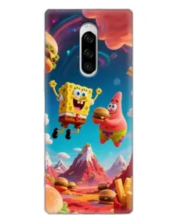 Чехол для Sony Xperia 1 с картинкой «Космический фастфуд»