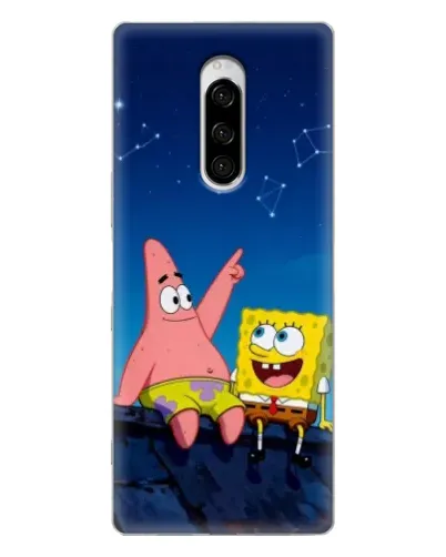 Чехол для Sony Xperia 1 с картинкой «Губка Боб и Патрик ночью» Чехол для Sony Xperia 1 с картинкой «Губка Боб и Патрик ночью»