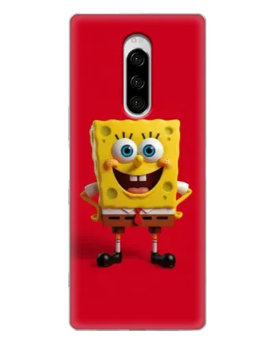 Чехол для Sony Xperia 1 с картинкой «Спанч Боб на красном» Чехол для Sony Xperia 1 с картинкой «Спанч Боб на красном»