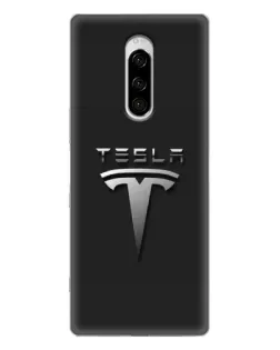 Чохол для Sony Xperia 1 з картинкою «Сталевий логотип Tesla» Чохол для Sony Xperia 1 з картинкою «Сталевий логотип Tesla»