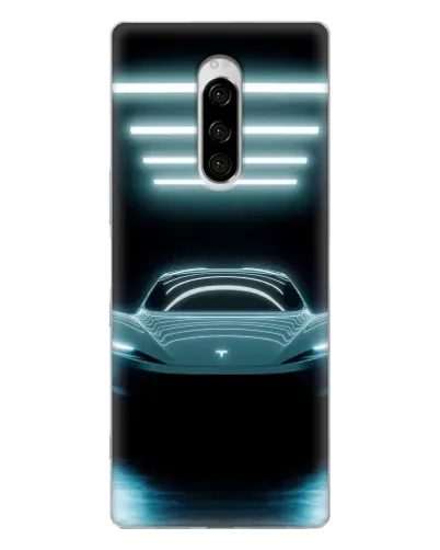 Чехол для Sony Xperia 1 с картинкой «Tesla в неоне» Чехол для Sony Xperia 1 с картинкой «Tesla в неоне»