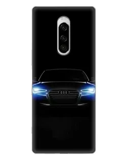 Чехол для Sony Xperia 1 с картинкой «Audi в неоне»