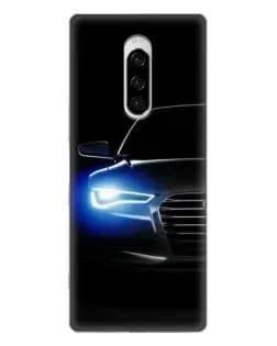 Чехол для Sony Xperia 1 с картинкой «Неоновый взгляд Audi»