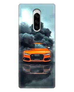 Чехол для Sony Xperia 1 с картинкой «Audi в облаках дыма»