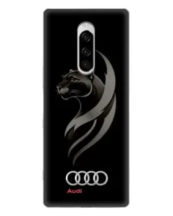 Чехол для Sony Xperia 1 с картинкой «Графика — пантера и Audi»