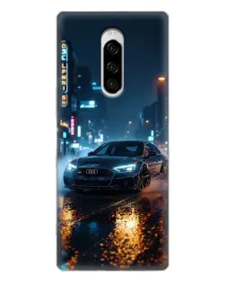 Чехол для Sony Xperia 1 с картинкой «Ночной город и Audi»