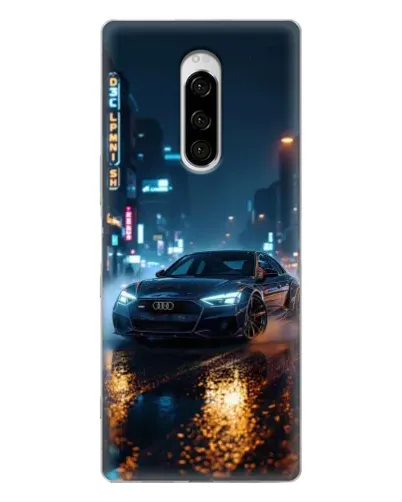 Чехол для Sony Xperia 1 с картинкой «Ночной город и Audi» Чехол для Sony Xperia 1 с картинкой «Ночной город и Audi»