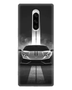 Чехол для Sony Xperia 1 с картинкой «Lamborghini симметрия дорог»
