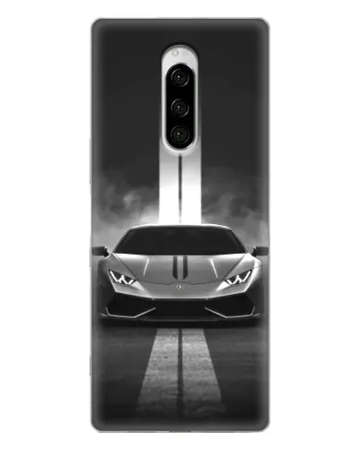 Чехол для Sony Xperia 1 с картинкой «Lamborghini симметрия дорог»