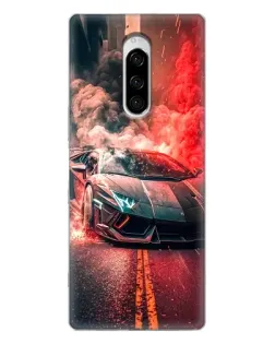 Чехол для Sony Xperia 1 с картинкой «Lamborghini красный дым»