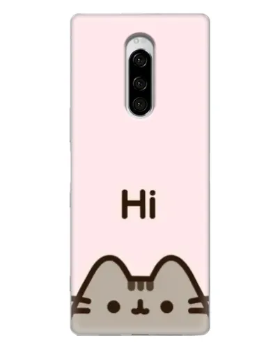 Чехол для Sony Xperia 1 с картинкой «Пушин говорит Hi» Чехол для Sony Xperia 1 с картинкой «Пушин говорит Hi»