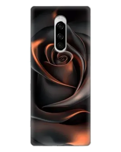 Чехол для Sony Xperia 1 с картинкой «Шелковая черная роза»