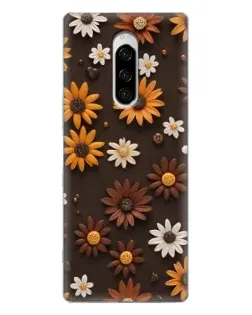 Чехол для Sony Xperia 1 с картинкой «Узор из маленьких подсолнухов»