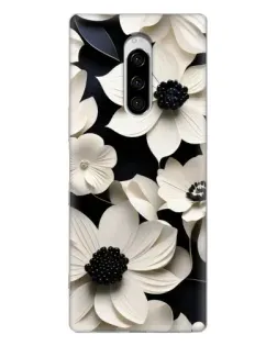 Чехол для Sony Xperia 1 с картинкой «Объемные белые цветы»
