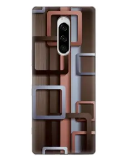 Чехол для Sony Xperia 1 с картинкой «Коричневые объемные квадраты» Чехол для Sony Xperia 1 с картинкой «Коричневые объемные квадраты»