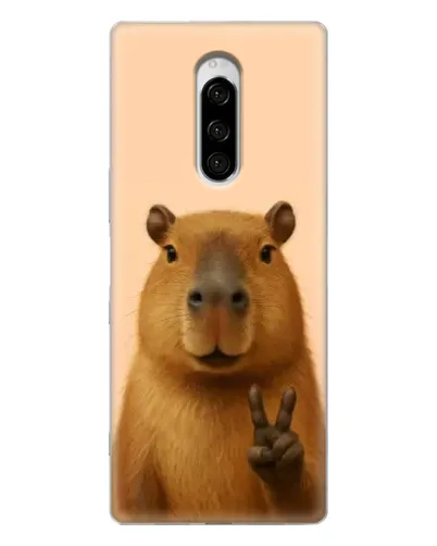 Чехол для Sony Xperia 1 с картинкой «Капибара виктория» Чехол для Sony Xperia 1 с картинкой «Капибара виктория»