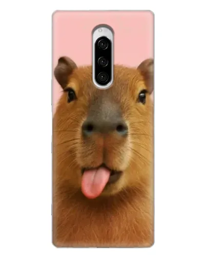 Чехол для Sony Xperia 1 с картинкой «Капибара с языком» Чехол для Sony Xperia 1 с картинкой «Капибара с языком»