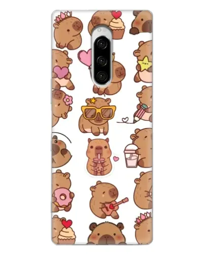 Чехол для Sony Xperia 1 с картинкой «Стикерпак с капибарами» Чехол для Sony Xperia 1 с картинкой «Стикерпак с капибарами»