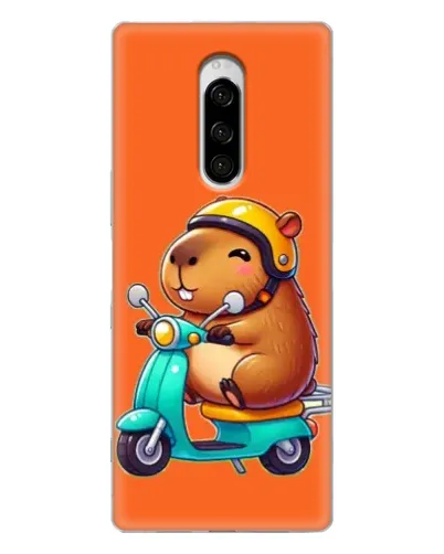 Чехол для Sony Xperia 1 с картинкой «Капибара на скутере» Чехол для Sony Xperia 1 с картинкой «Капибара на скутере»