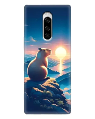 Чехол для Sony Xperia 1 с картинкой «Закат солнца с капибарой» Чехол для Sony Xperia 1 с картинкой «Закат солнца с капибарой»