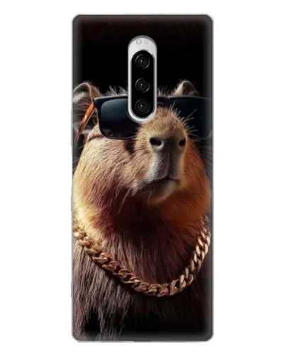 Чехол для Sony Xperia 1 с картинкой «Капибара золотая цепь» Чехол для Sony Xperia 1 с картинкой «Капибара золотая цепь»