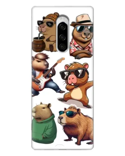 Чехол для Sony Xperia 1 с картинкой «Крутые капибары музыканты» Чехол для Sony Xperia 1 с картинкой «Крутые капибары музыканты»