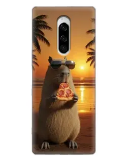 Чохол для Sony Xperia 1 з картинкою «Капібара з піцою» Чохол для Sony Xperia 1 з картинкою «Капібара з піцою»