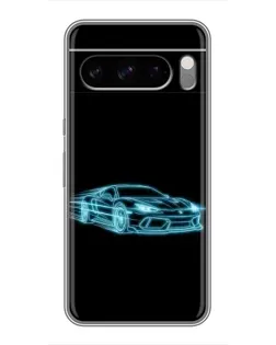 Чехол для Sony Xperia 10 VII с картинкой «Неоновый контур Lamborghini»