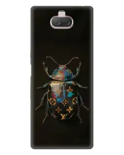 Чехол для Sony Xperia 10 с картинкой «LV — мраморный принт»