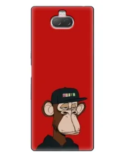 Чехол для Sony Xperia 10 с картинкой «Bored Ape — красный фон» Чехол для Sony Xperia 10 с картинкой «Bored Ape — красный фон»