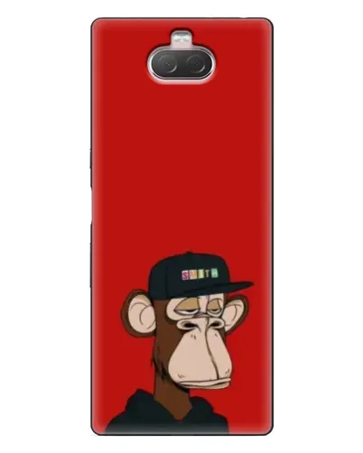 Чехол для Sony Xperia 10 с картинкой «Bored Ape — красный фон» Чехол для Sony Xperia 10 с картинкой «Bored Ape — красный фон»