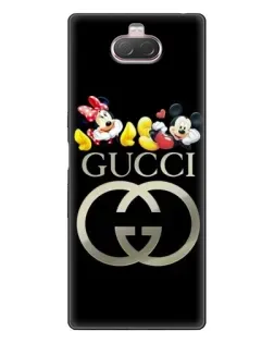 Чехол для Sony Xperia 10 с картинкой «Gucci — герои Disney»