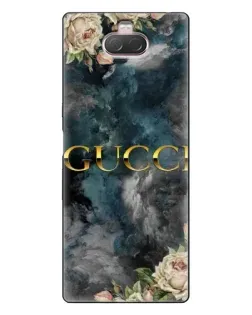 Чехол для Sony Xperia 10 с картинкой «Абстрактные цветы Gucci»