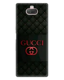 Чехол для Sony Xperia 10 с картинкой «Gucci — стеганый черный»