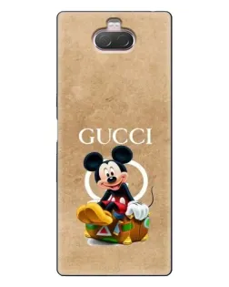 Чехол для Sony Xperia 10 с картинкой «Микки Маус Gucci — крафт»