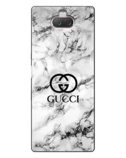 Чехол для Sony Xperia 10 с картинкой «Gucci — мраморный шик»