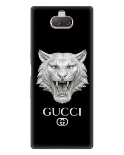 Чехол для Sony Xperia 10 с картинкой «Gucci — серебряный лев» Чехол для Sony Xperia 10 с картинкой «Gucci — серебряный лев»
