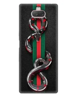 Чехол для Sony Xperia 10 с картинкой «Gucci — змея на полосе» Чехол для Sony Xperia 10 с картинкой «Gucci — змея на полосе»