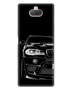Чехол для Sony Xperia 10 с картинкой «Темный силуэт BMW»