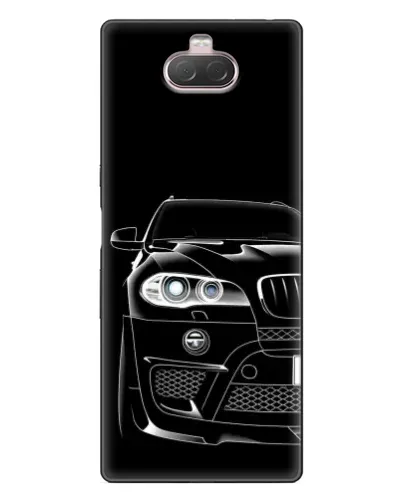 Чехол для Sony Xperia 10 с картинкой «Темный силуэт BMW»