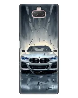 Чехол для Sony Xperia 10 с картинкой «BMW в свете фар»