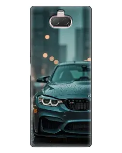Чехол для Sony Xperia 10 с картинкой «BMW в огнях города»