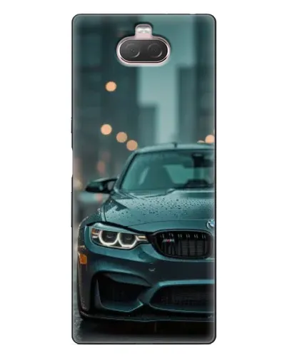 Чехол для Sony Xperia 10 с картинкой «BMW в огнях города»