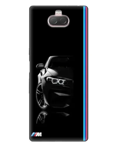 Чехол для Sony Xperia 10 с картинкой «Силуэт BMW в темноте»